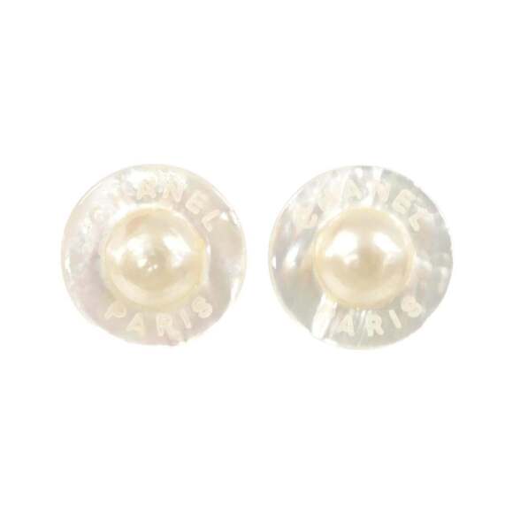CHANEL White Earrings